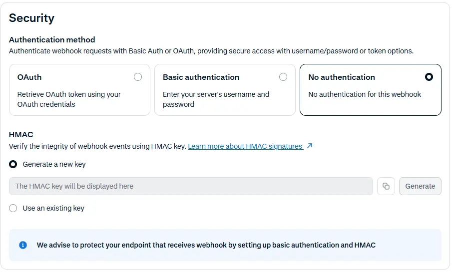 HMAC key configuration in Adyen Customer Area