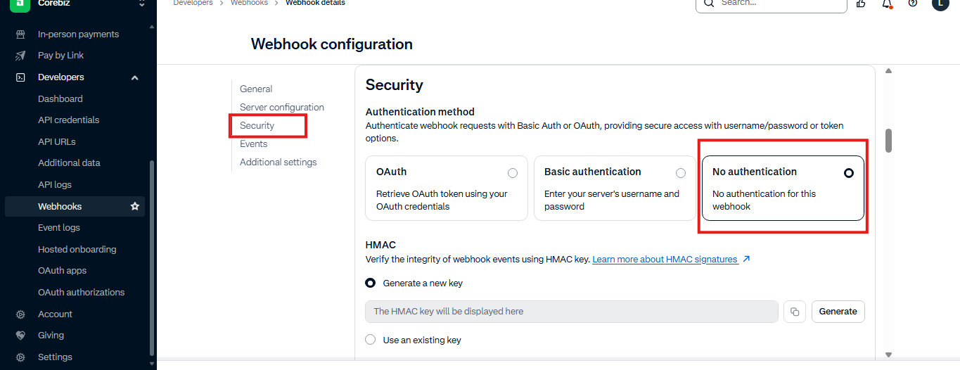 Security Settings