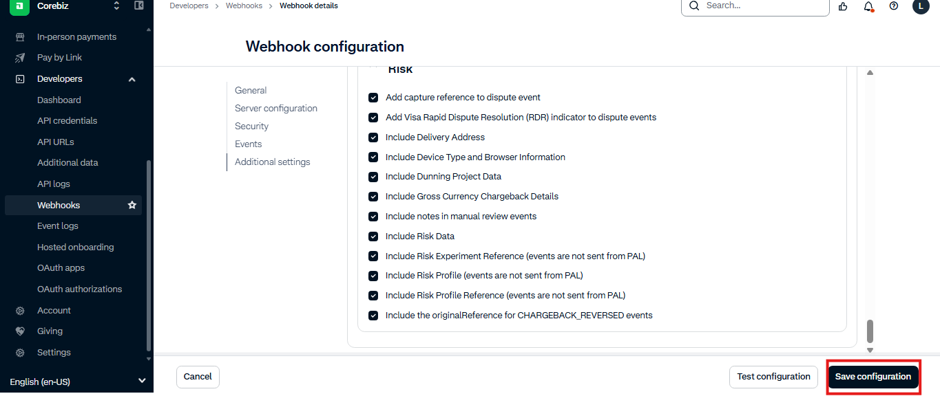 Save Configuration