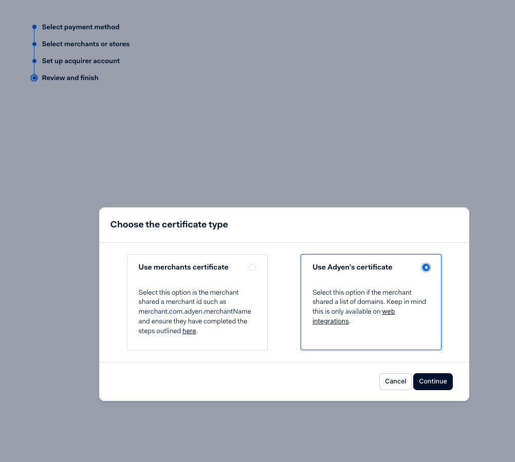 UsarCertificadoAdyen